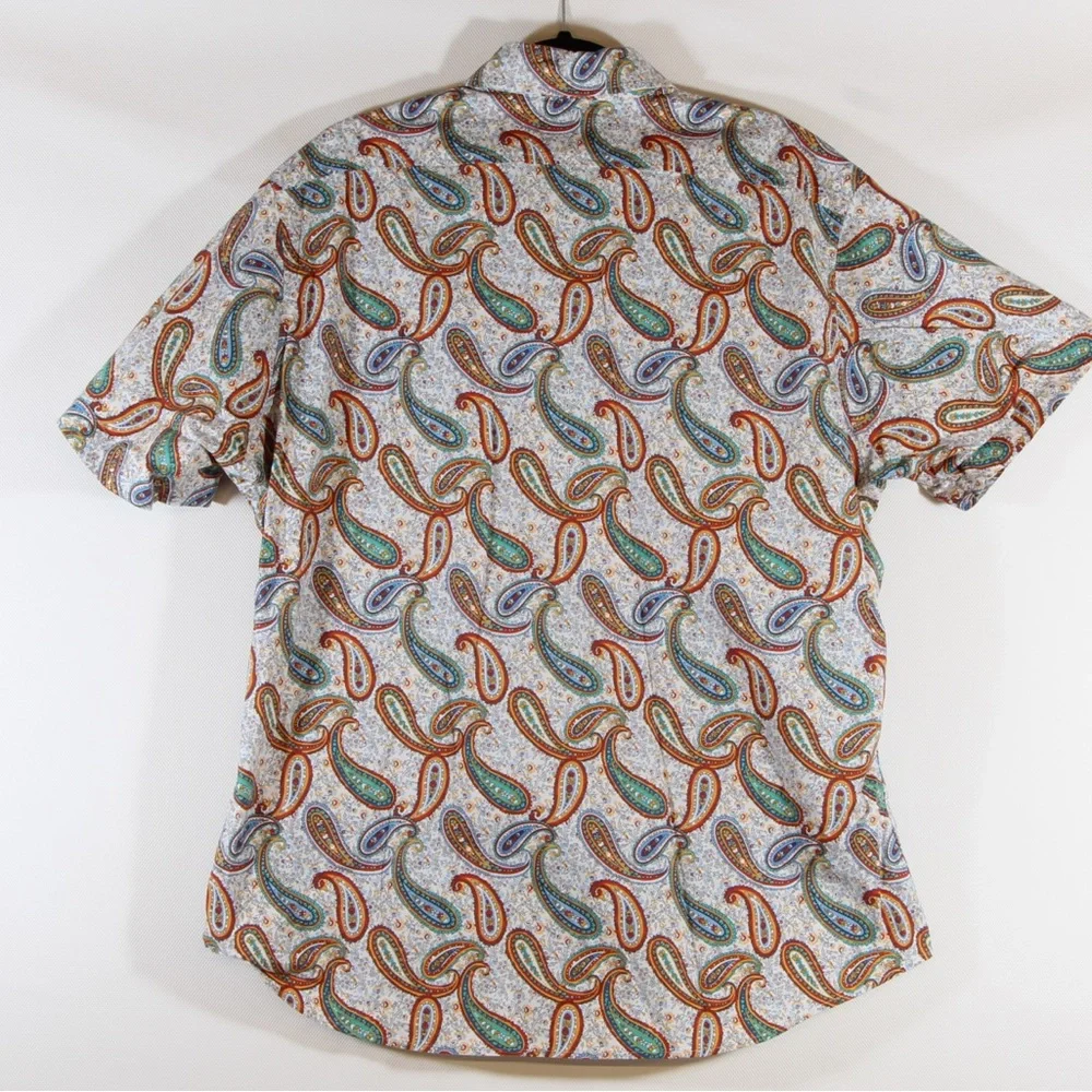 Daniel Cremieux Premier Denim Multicolor Paisley Men's Short Sleeve Shirt - Picture 5 of 5